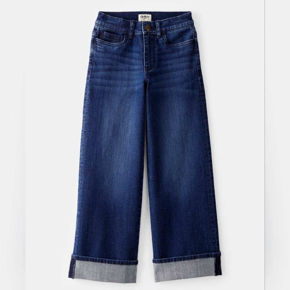 OshKoshKid Rigid Baggy Wide Jeans Dark Wash Size 7 NWT